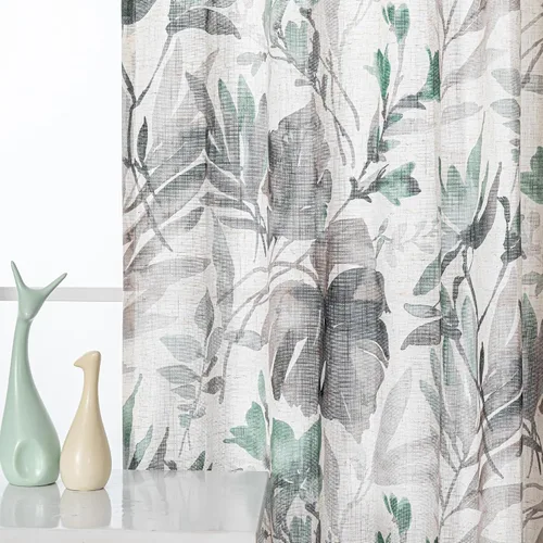 Vista 5 de Mysky Home - Cortinas florales de 90 pulgadas de largo, con filtro de luz, cortinas de dos hojas con pinzas y pliegues para sala de estar