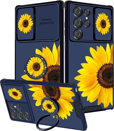 Vista 43 de Funda 2 en 1 para Samsung Galaxy S23 Ultra Flamingo para mujeres y niñas, diseño femenino de flamencos con cubierta deslizante para cámara y soporte