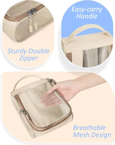 Vista 4 de BAGSMART - Juego de 7 cubos de embalaje para maletas esenciales de viaje, juego de bolsas organizadoras ligeras con bolsa de zapatos, cubos de viaje