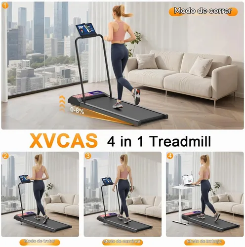 Vista 7 de Under Desk Treadmill with Incline and Handlebar Compact Treadmill，Perfect for Running, Walking & Under-Desk Use，Quiet Operation for Home or Office