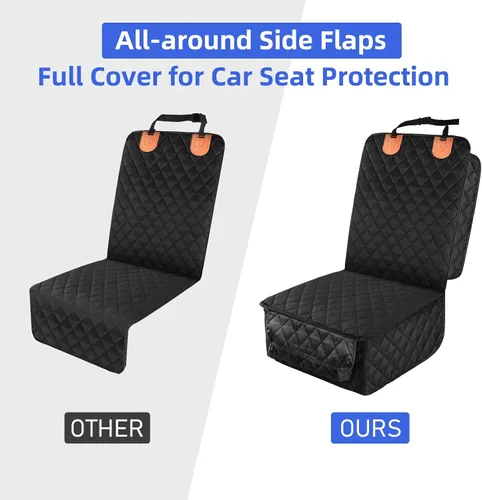 Vista 3 de PETICON - Paquete de 2 fundas para asiento delantero de automóvil para mascotas, funda de asiento de silla capitán Waterproof Pet Seat Protector