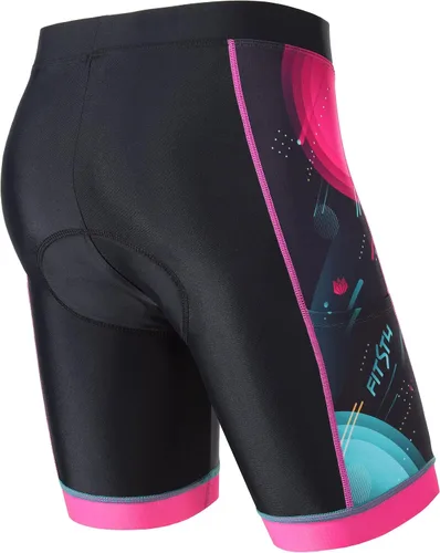 Vista 3 de FitsT4 - Pantalones cortos de ciclismo para niños y niñas, pantalones cortos de triatlón acolchados para jóvenes con bolsillos