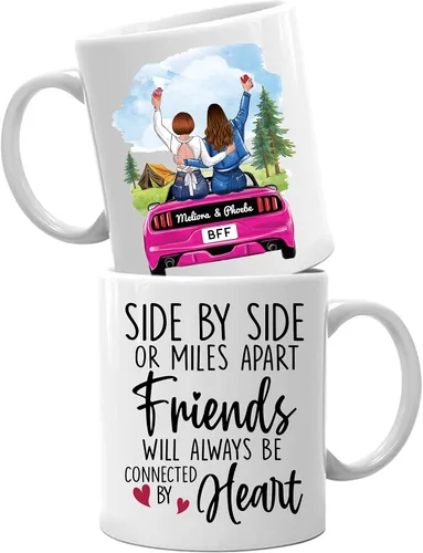 Vista 19 de Taza de café con texto en inglés "Best Friends Are The Sisters We Choose Ourselves We Choose Ourselves para mujeres, mejores amigas, taza de café