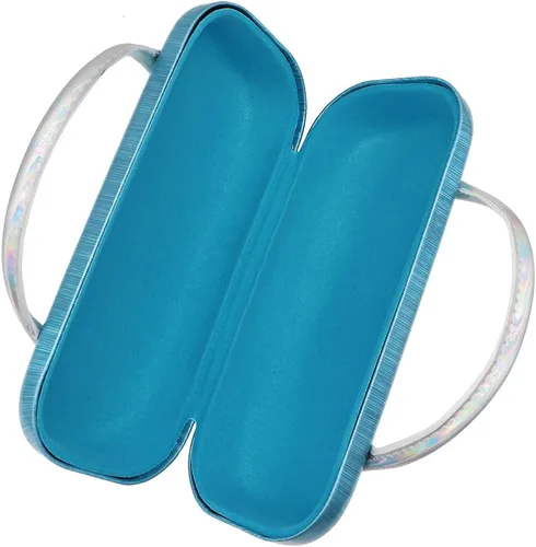 Vista 4 de Estuche para lentes para niños, niñas, niños, bolsa para gafas, unicornio, deslumbrante, brillante, carcasa rígida con asa