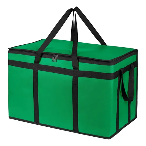 Vista 8 de Bodaon Bolsa de entrega de pizza aislada, 20" x 20" x 8" bolsas calentadoras de pizza para mantener caliente, bolsa aislada para entrega de Negro