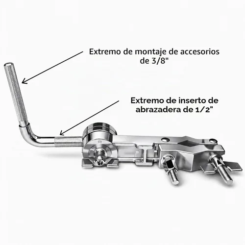 Vista 3 de ROSS Percussion - Abrazadera universal de montaje para cencerro con barra en L ajustable