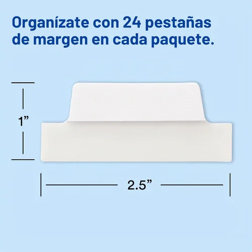 Vista 6 de Avery® Margin Ultra Tabs®, 2.5" x 1", reposicionable, blanco, 24 pestañas