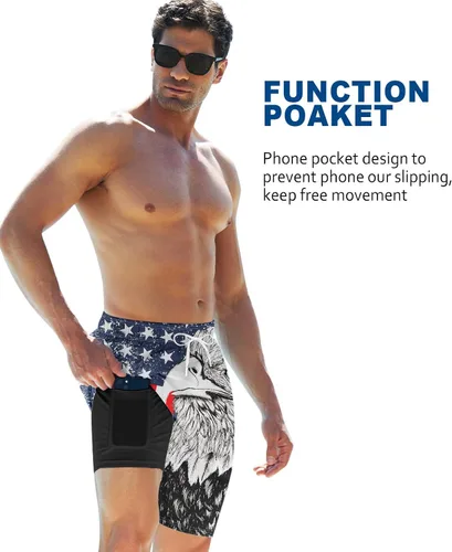 Vista 63 de UNICOMIDEA Bañador para hombre con forro de compresión de 9 pulgadas de largo