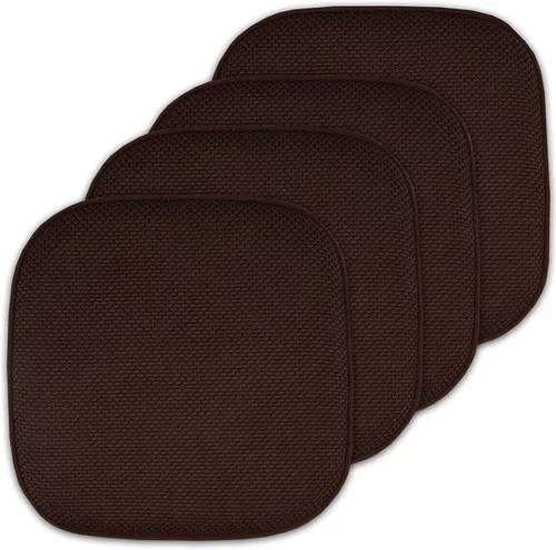 Vista 152 de Sweet Home Collection Cojines de espuma viscoelástica para silla, antideslizantes, diseño de panal de abeja, 16 x 16 pulgadas, paquete de 2