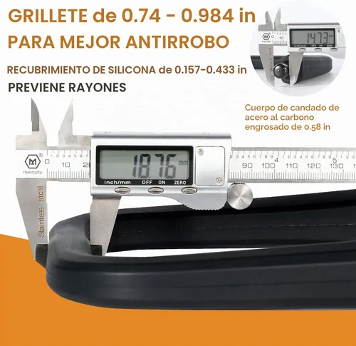 Vista 2 de Bloqueo en U de bicicleta antirrobo resistente con 3 llaves, 0.739 in, negro, 5.32 pulgadas de ancho Dimensión
