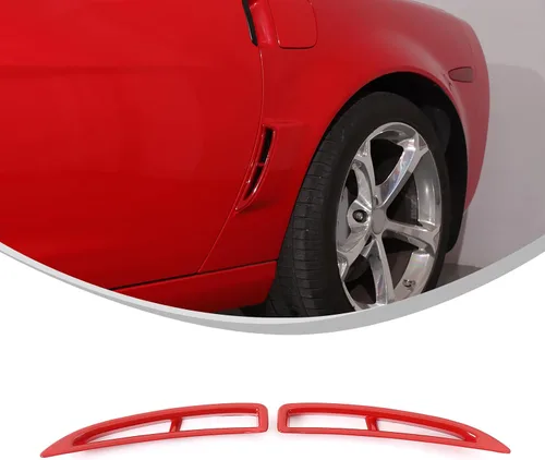 Vista 10 de Cubierta de ventilación del guardabarros trasero para Chevy Corvette C6 2005-2013 (no compatible con base), marco de ala de salida de aire lateral