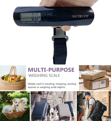 Vista 7 de NUTRI FIT Báscula de peso para equipaje, báscula de pesaje de peces digital de mano P01, EL70-BLACK, talla única, Peso máximo 110 libras