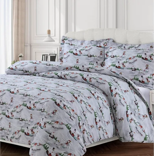 Vista 13 de Tribeca Living ST170DSQUBG - Juego de edredón de franela de gran tamaño, tamaño Queen, negro/gris