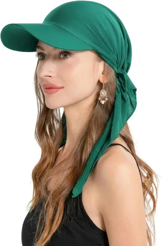 Vista 10 de ZLYC Gorro de quimioterapia para mujer, visera para la cabeza, bufanda preatada, gorra ligera de calavera Blanco sólido