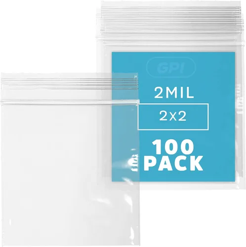 Vista 25 de GPI - Paquete de 100 bolsas de plástico transparente con cremallera de 1 x 1 pulgada de grosor, bolsas de plástico transparente con cierre