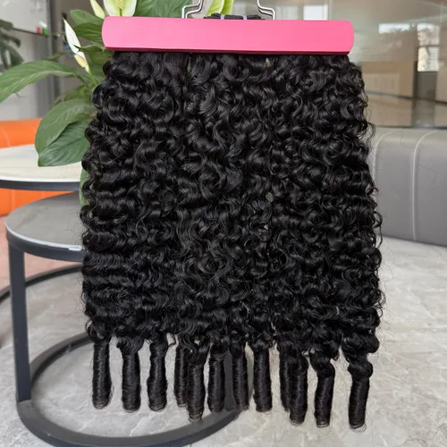Vista 20 de VIPbeauty - Paquetes de cabello humano rizado birmano 16A, 3.53 onzas, un Peluca rizada de 13 x 4