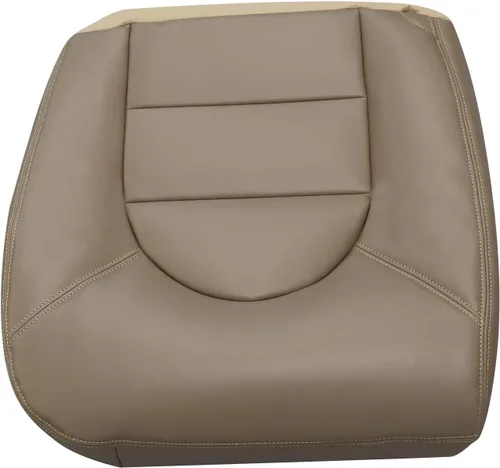 Vista 4 de NLQR Funda de asiento de repuesto para parte inferior del lado del pasajero de cuero marrón compatible con Ford F250 F350 F450 F550 Lariat XLT 1999