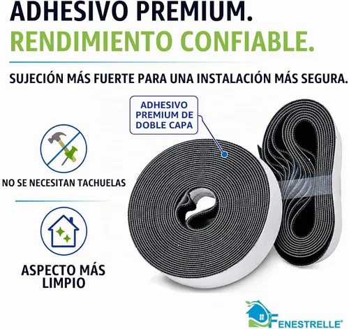 Vista 5 de Puerta magnética de malla de fibra de vidrio resistente de Fenestrelle, con cierre magnético autoajustable, manos libres, con moldura negra – Se