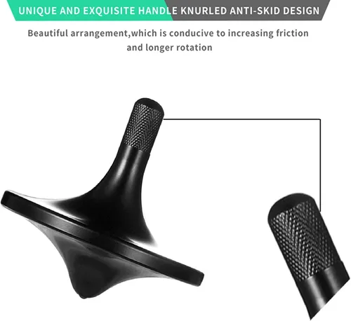 Vista 6 de Parte superior giratoria de acero inoxidable, exquisito equilibrio perfecto bien hecho de metal para escritorio EDC pequeño juguete