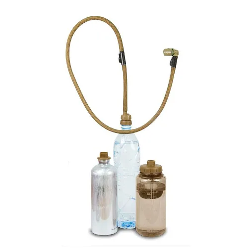 Vista 2 de Kit Adaptador de Botella de Agua Source Tactical SNEP Convertube, Plástico, Coyote