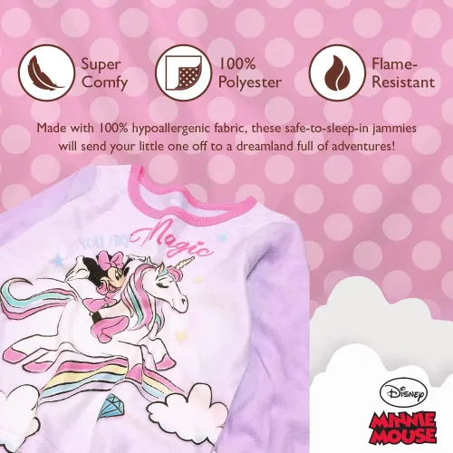 Vista 3 de Disney Girls' 2-Piece Loose-fit Pajamas Set