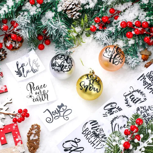 Vista 3 de 30 calcomanías de vinilo de Navidad, calcomanías para álbumes de recortes
