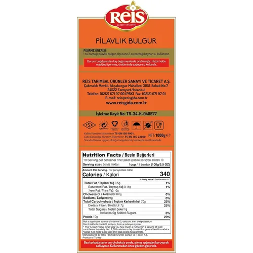 Vista 2 de Reis Bulgur grueso para Pilafs 2lb