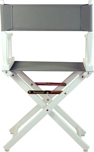 Vista 5 de Casual Home - Silla de director de 18.0 in, marco blanco con lona gris