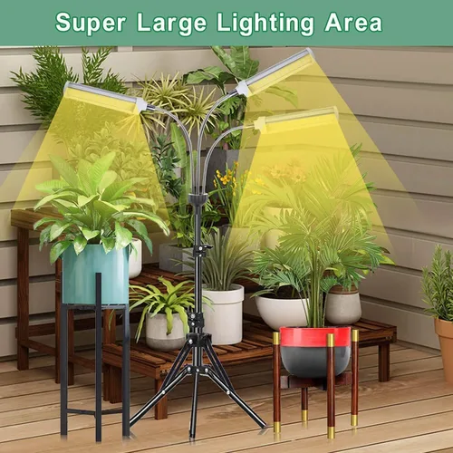 Vista 3 de Luz de cultivo de plantas, luz de cultivo para plantas de interior con altura ajustable de 20 a 60 pulgadas, temporizador de espectro completo, 3
