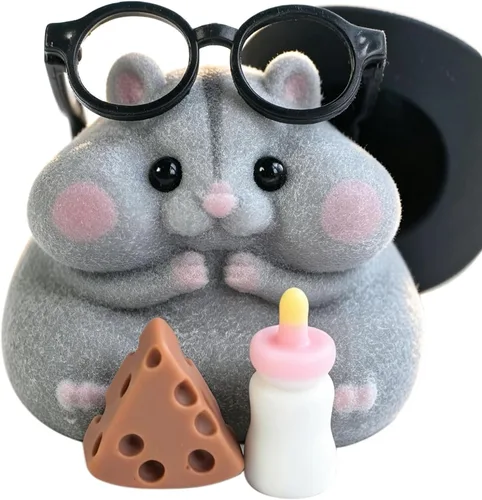 Vista 12 de Handmade Taba Squishy Hamster Toy, Cute Squishy Stress Relief Fidget Toy Azul