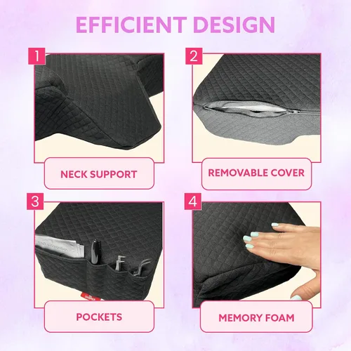 Vista 7 de Colchón curvo (28 pulgadas) + almohada Almohada curvada de espuma viscoelástica con soporte para cuello y espalda Cubrecama de masaje