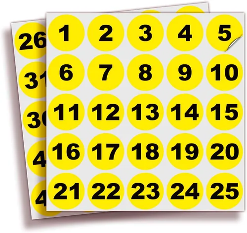 Vista 24 de iSYFIX Calcomanías negras de números consecutivos – 1 a 50, 1 pulgada, 1 juego – Vinilo autoadhesivo de alta calidad ideal para inventario
