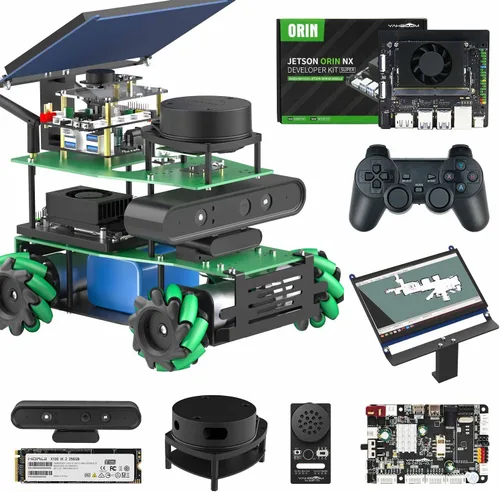 Vista 13 de Yahboom Robot AI Python Programa ROS2 Robot con RPi 5 8GB Powered Robot Educativo AI Módulo de voz Mapeo Navegación 360° Movimiento