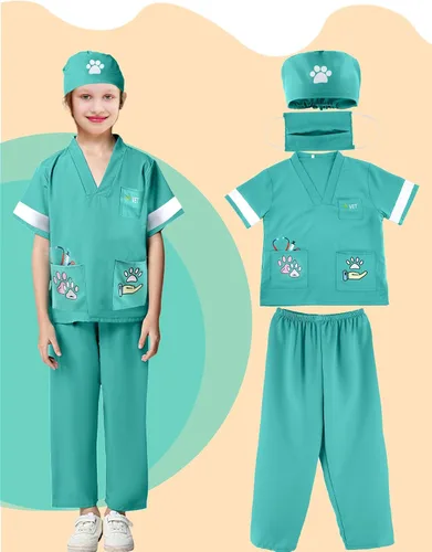 Vista 5 de Juego de 6 piezas de disfraz veterinario para niños, disfraz veterinario para niños, día de la carrera, Halloween, cumpleaños, cosplay