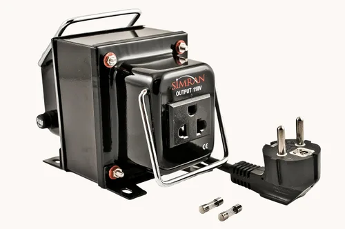 Vista 4 de Simran thg-500 transformador de voltaje 500 Vatios convierte AC 220/240 Voltios a 110 Voltios