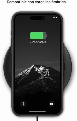 Vista 6 de TENDLIN Compatible con Funda para iPhone 15, Funda de Madera con Textura de Fibra de Carbono, Diseño Híbrido de Cuero Delgado (Negro)