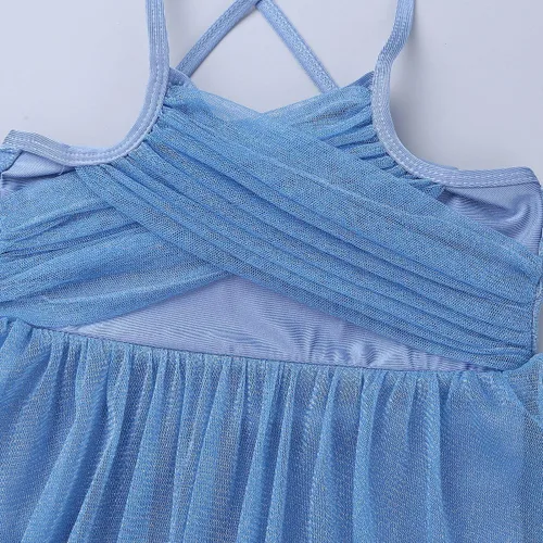 Vista 6 de CHICTRY Niñas Niños Novio Lentejuelas Gasa Danza Lírica Vestido Sash Pajarita Disfraces de Salón
