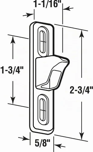 Vista 2 de Prime-Line MP2082 Puerta corredera de 1/2 pulgada de ancho con fundición cromada, 2 unidades (paquete de 1)