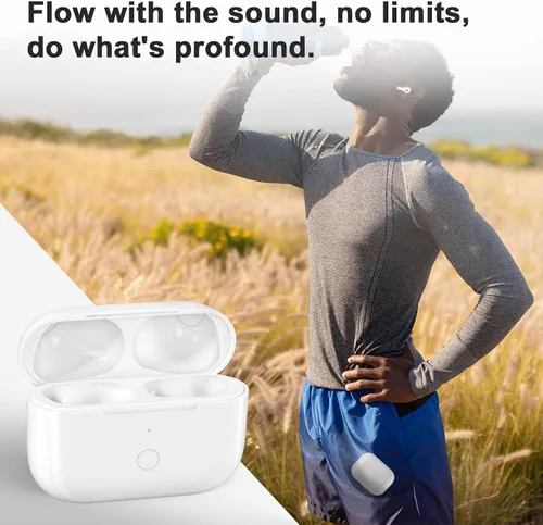 Vista 6 de Funda de carga inalámbrica compatible con AirPod Pro de 1ª y 2ª generación con carga USB-C, repuesto de funda de cargador Air Pod Pro 1 2 con botón