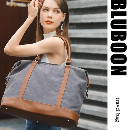 Vista 13 de BLUBOON Bolsas de viaje con cremallera, bolsa de lona para mujer, bolsa de fin de semana para mujer, bolsa de lona para llevar en la bolsa de lona