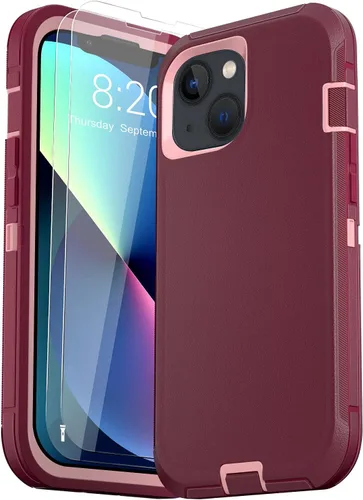 Vista 25 de Funda para iPhone 13 (6.1 pulgadas), con 2 protectores de pantalla de vidrio templado