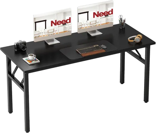 Vista 44 de Need - Escritorio plegable de 31 1/2" sin ensamblaje, mesa pequeña para computadora, escritorio robusto y resistente para espacios pequeños, marco