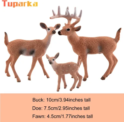 Vista 2 de TUPARKA Juego de 9 piezas de animales del bosque, figuras en miniatura, animales del bosque, figuras de ciervo, perro, conejo, oso figura