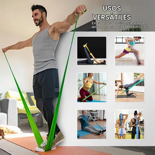 Vista 3 de 5-Piece Resistance Bands Set, 5.9 ft, Latex-Free for Exercise and Therapy Juego de 5