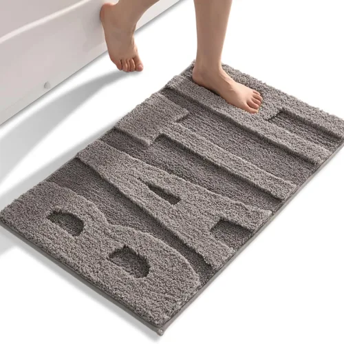 Vista 8 de Alfombras de Baño Beige Lindas Alfombras de Baño Antideslizantes Alfombra de Piso Colorida, Alfombra de Baño Gruesa Suave Peluda Decoración de Baño