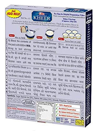 Vista 3 de Gits Basmati Rice Kheer 3.5 Oz Paquete de 4