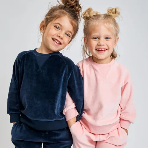 Vista 6 de HONESTBABY Velour Pullover Hoodie and Zip Front Sweatshirt and Jogger Sweatpants Set