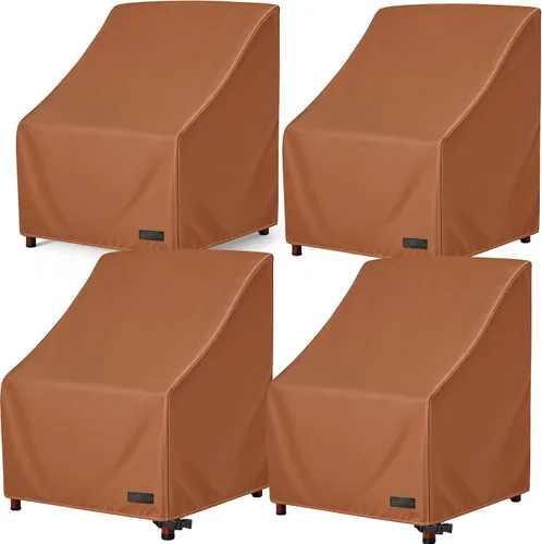 Vista 9 de NettyPro Fundas apilables para sillas de patio, impermeables, para muebles de patio al aire libre, se adapta a sillas apilables de 4 a 6 sillas