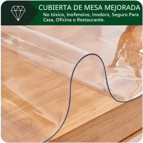 Vista 2 de Protector de PVC transparente de 8 x 36 pulgadas de grosor de 0.1 in de grosor, tapete rectangular pequeño de plástico de cristal, protector de mesa