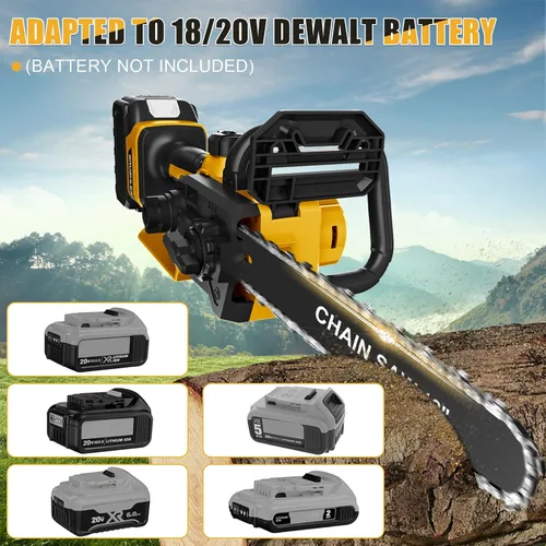Vista 6 de Motosierra inalámbrica 3 en 1 para batería Dewalt de 20 V máxima, sierra de cadena portátil de mano de 12 pulgadas/8 pulgadas/6 pulgadas, 1000 W